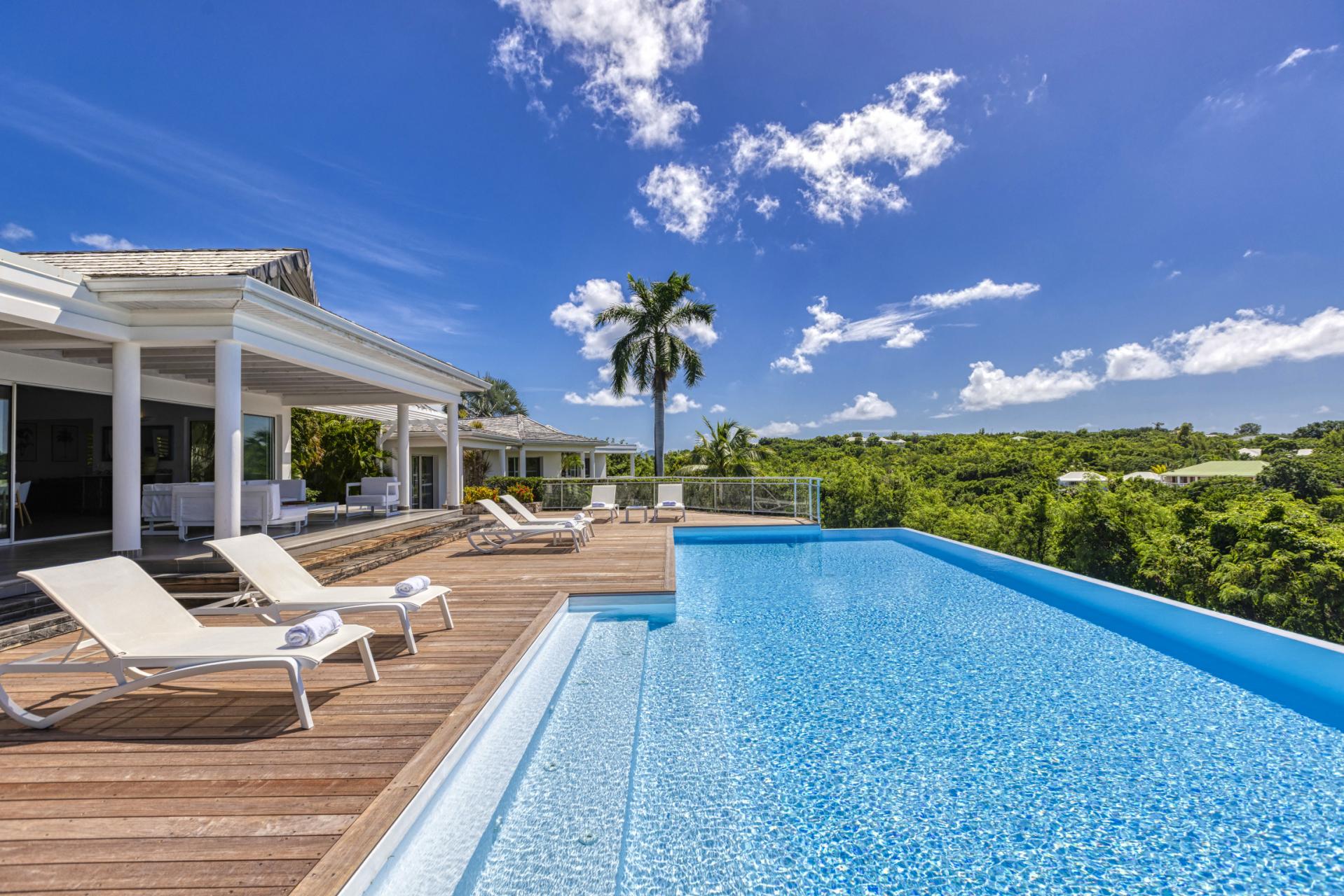 1.Location villa No Limit vue mer Saint Martin les Terres Basses - Piscine